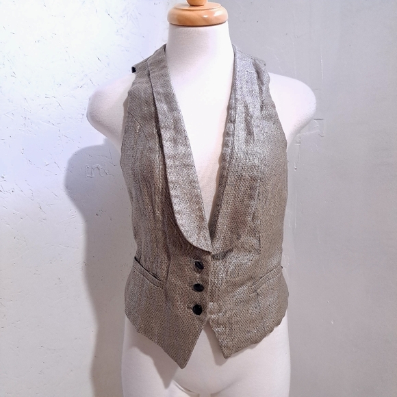 Maison scotch |Chic Metallic button up  Vest - Picture 2 of 9